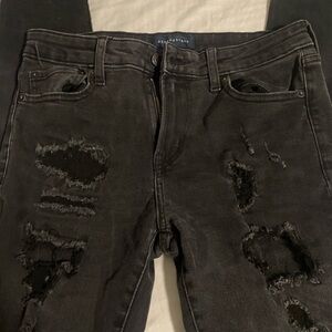 Aeropostale Men's Charcoal Ripped Skinny Jeans